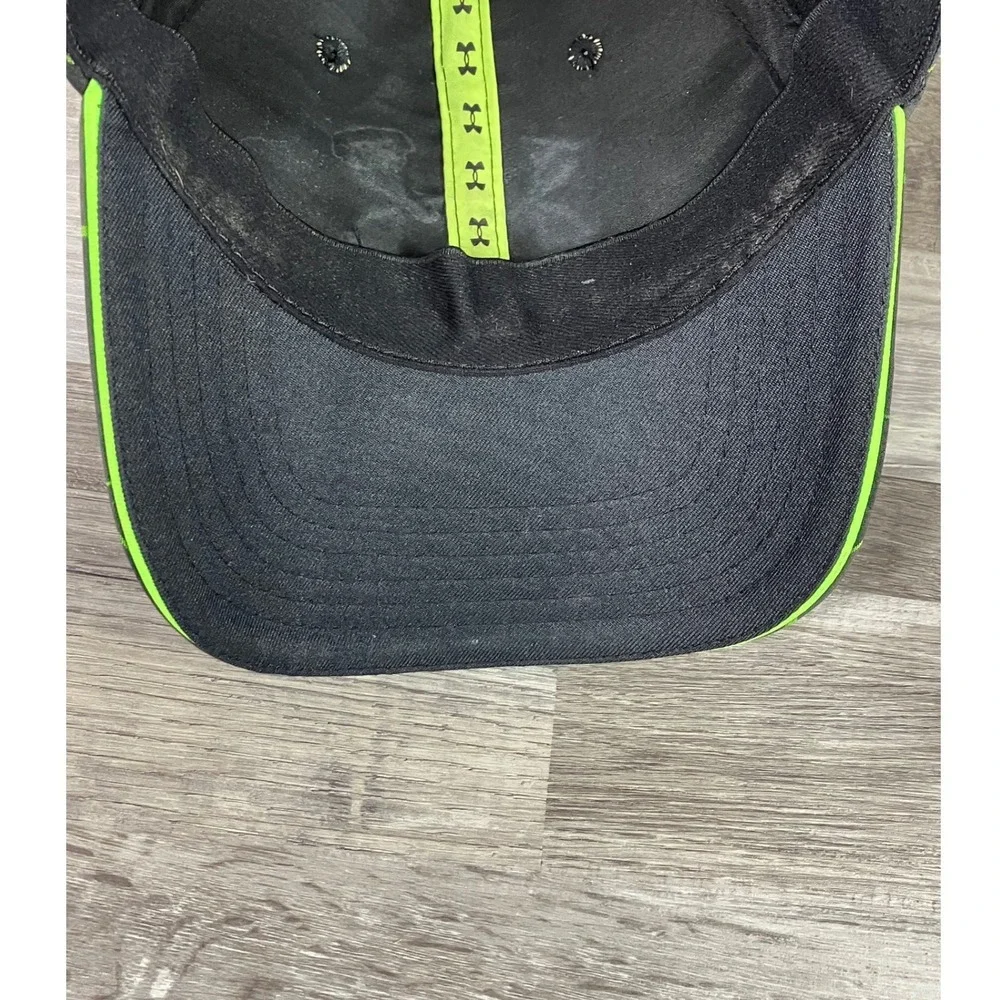 Under Armour Plaid Baseball Cap Hat Grey Black Neon Green Grid Embroidered Logo